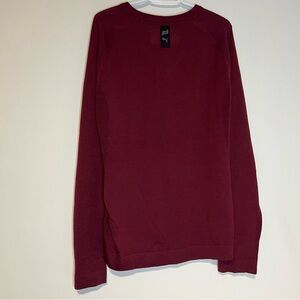 Porsche x puma collab burgundy V-Neck Sweater size xl merino polyester blend.